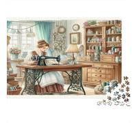 Vintage Sewing Puzzles 1000 Pezzi Materiale Riciclato Room Art Adulto Puzzles Developing Bambini‘s Intelligence Gioco Genitore-Bambino Activity 38x26cm/1000pcs