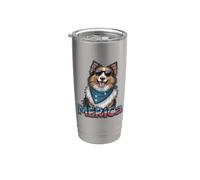 Vintage Shetland Sheepdog 4 luglio Merica Bicchiere termico in acciaio inox doppia parete
