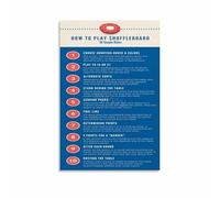 Vintage Shuffleboard Rules Chart Poster Game Room Wall Decor for Man Cave Bar Basement Living Room(Unframed,08x12inch(20x30cm))