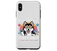 Vintage Siberian Husky Paw-sitive Vibes Solo Carino Dog Amante Custodia per iPhone XS Max
