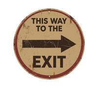 Vintage Signage This Way To The Exit - Targa metallica in latta