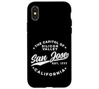 Vintage Silicon Valley San Jose California Retro USA Bianco Custodia per iPhone X/XS