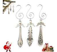 Vintage Silverware Angel Christmas Ornament, 3PCS Petite Winged Silverware Angel Spoon Shape Ornament, Metal Angels Charms Christmas Tree Hanging Decoration for Family Friends