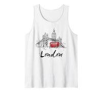 Vintage Sketch Hand Drawn London T Shirt, London Landmarks Canotta