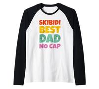 Vintage Skibidi Best Dad No Cap Dad Rizz Funny Father's Day Maglia con Maniche Raglan