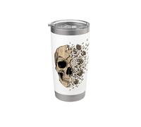 Vintage Skull Strappato Libro Pagine Rose Horror Goth Estetica Bicchiere termico in acciaio inox doppia parete