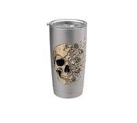 Vintage Skull Strappato Libro Pagine Rose Horror Goth Estetica Bicchiere termico in acciaio inox doppia parete