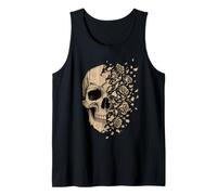Vintage Skull Strappato Libro Pagine Rose Horror Goth Estetica Canotta