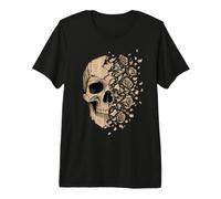 Vintage Skull Strappato Libro Pagine Rose Horror Goth Estetica Maglietta Premium