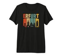 Vintage Skyline Germany-Erfurt Maglietta Premium