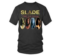Vintage Slade Shirt Dave Hill Unisex Rock Tee Old Borrowed And Blue BlackXL