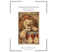 Vintage Sleeping Circus Lion Cross Stitch Pattern: Regular and Large Print Cross Stitch Pattern