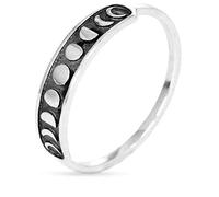 Vintage Small Fresh Moon Phase Finger Ring Creative Handmade Retro Simple Lunar Eclipse Moon Round Rings Size 10 Nice processing