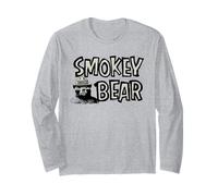 Vintage Smokey Bear Wildfire Prevention Retro Illustration Maglia a Manica