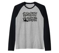 Vintage Smokey Bear Wildfire Prevention Retro Illustration Maglia con Maniche Raglan