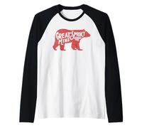 Vintage Smoky Mountains Retro Black Bear Typography Maglia con Maniche Raglan