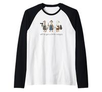 Vintage Snippy Barber Cool Looking Straight Razor Humor Art Maglia con Maniche Raglan