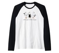 Vintage Snippy Barber Cool Looking Straight Razor Humor Art Maglia con Maniche Raglan