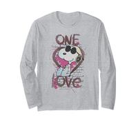 Vintage Snoopy Joe Cool One Love Glitch San Valentino Retro Maglia a Manica