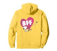 Vintage Snoopy Woodstock BFF Cuore Rosa Classico Amicizia Felpa con Cappuccio