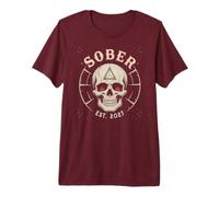 Vintage Sober 2027 Dall'Est Zero Day Drinking Buddy Sarcasmo Maglietta Premium
