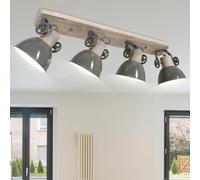 Vintage Soffitto Luce Faretti Spot Barra Regolabile Legno Lampada Salotto Camera [EEK: Non valutato]