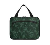 Vintage Solid Color Grain Nero Verde appeso grandi borse cosmetiche per le donne con gancio, designer unisex borsa da viaggio articoli da toeletta per le donne crociere di viaggio bolso de maquillaje