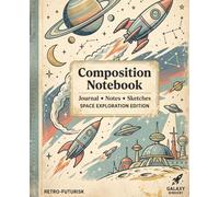 Vintage Space Composition Notebook: Aesthetic Galaxy Retro Sci-Fi Rocket Ship Writing Pad for Astronomy Lovers