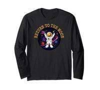 Vintage Space Travel Moon Suit Astronaut Celestial Maglia a Manica