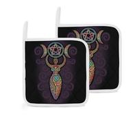 Vintage Spiral Triple Moon Goddess Wiccan 2 Pack Pot Holders for Kitchen Heat Resistant Oven Hot Pads for Cooking Baking