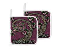 Vintage Spiral Triple Moon Goddess Wiccan 2 Pack Pot Holders for Kitchen Heat Resistant Oven Hot Pads for Cooking Baking