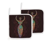 Vintage Spiral Triple Moon Goddess Wiccan 2 Pack Pot Holders for Kitchen Heat Resistant Oven Hot Pads for Cooking Baking
