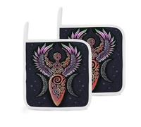 Vintage Spiral Triple Moon Goddess Wiccan 2 Pack Pot Holders for Kitchen Heat Resistant Oven Hot Pads for Cooking Baking