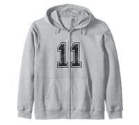 Vintage Sport Numero 11 Undici Felpa con Cappuccio