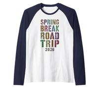 Vintage Spring Break Road Trip 2026 Vacanza Surf Vacay Maglia con Maniche Raglan