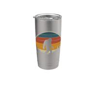 Vintage Squatch Divertente Sasquatch retrò foresta tramonto fresco Bicchiere termico in acciaio inox doppia parete