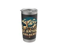 Vintage St. Anton am Arlberg Austria Viaggio Landmark Gift Bicchiere termico in acciaio inox doppia parete