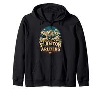Vintage St. Anton am Arlberg Austria Viaggio Landmark Gift Felpa con Cappuccio