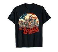 Vintage St. Louis Baseball bandiera americana degli Stati Uniti Maglietta
