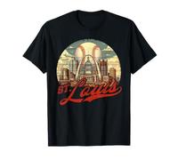 Vintage St. Louis Baseball bandiera americana degli Stati Uniti Maglietta