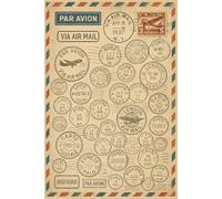 Vintage Stamps - Airmail Notebook: A retro travel-inspired journal featuring postal marks, labels, and global wanderlust vibes.