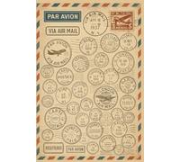 Vintage Stamps - Airmail Notebook: A retro travel-inspired journal featuring postal marks, labels, and global wanderlust vibes.