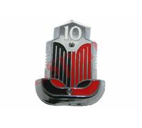 Vintage Standard 10 Cofano Auto Distintivo Motivo Cromo Rosso Nero Plastica Made
