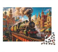 Vintage Steam Train 1000 Pezzo Jigsaw Puzzle Riciclato Moscow Puzzle per Elderly Puzzle Gioco Accessori per Familiare E Friends Birthdays Ottimo Gift 38x26cm/1000pcs