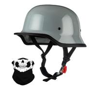 Vintage Stile Tedesco Motociclo Mezzo Casco, Adulto Uomini Donne Ci Metto a Faccia Aperta, con Regolabile Fibbia a Rilascio Rapido, ECE Approvato, per Bicicletta Scooter Chopper(K13,XXL/63-64cm)