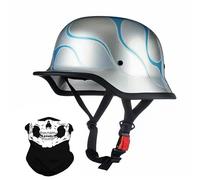 Vintage Stile Tedesco Motociclo Mezzo Casco, Adulto Uomini Donne Ci Metto a Faccia Aperta, con Regolabile Fibbia a Rilascio Rapido, ECE Approvato, per Bicicletta Scooter Chopper(K6,XXL/63-64cm)