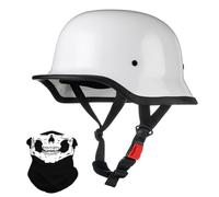 Vintage Stile Tedesco Motociclo Mezzo Casco, Adulto Uomini Donne Ci Metto a Faccia Aperta, con Regolabile Fibbia a Rilascio Rapido, ECE Approvato, per Bicicletta Scooter Chopper(K11,XXL/63-64cm)