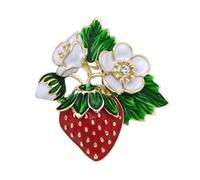 Vintage Strass Fragola Spilla A Forma Di Spilla Dipinta A Mano Frutta Alla Moda Elegante Ago Della Lampada Accessori Gioielli Donne Moda
