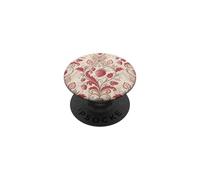 Vintage Strawberry Damask Floral Toile Pattern PopSockets PopGrip Adesivo