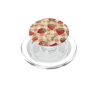 Vintage Strawberry Gingham Plaid Fruit Pattern PopSockets PopGrip per MagSafe